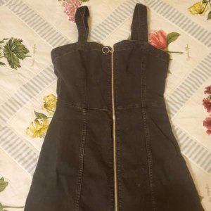 H&M Black Zip Mini Dress